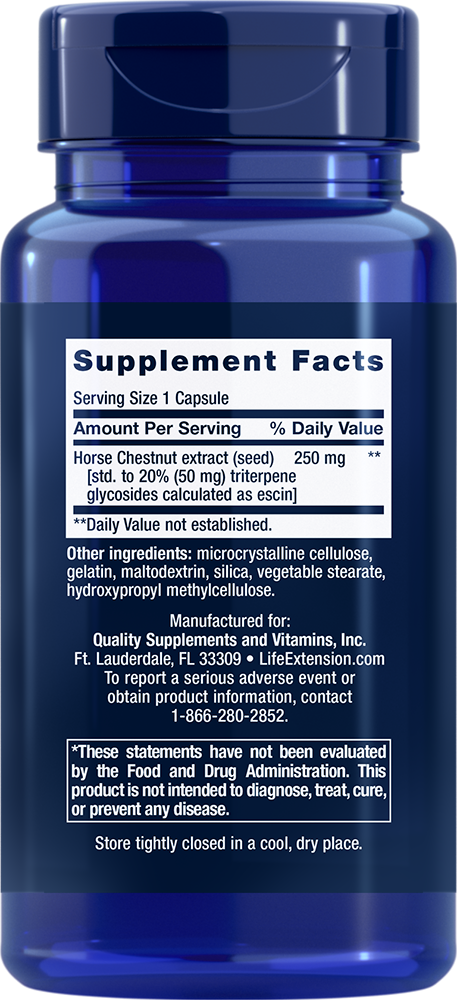 Venotone Standardized Horse Chestnut 60 capsules Life Extension - Nutrigeek