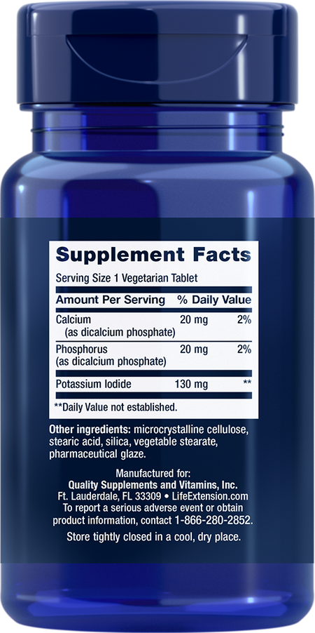 Potassium Iodide 130 mg 14 tablets Life Extension - Nutrigeek