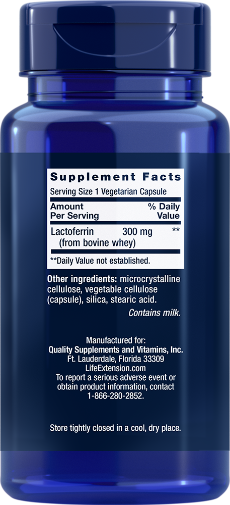 Lactoferrin Caps 60 capsules Life Extension - Nutrigeek