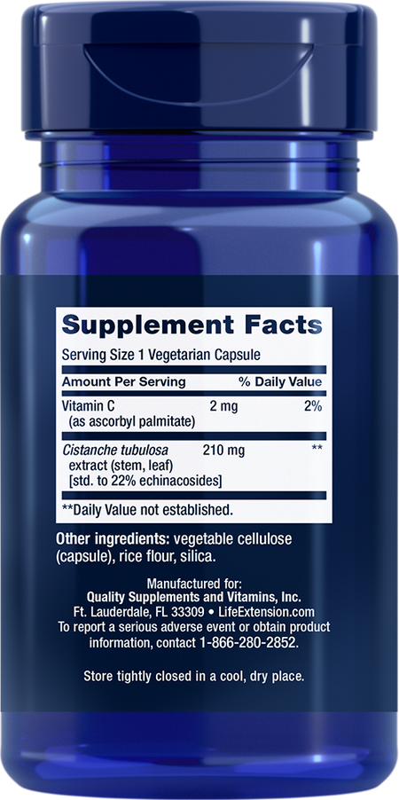 Standardized Cistanche 30 capsules Life Extension - Nutrigeek