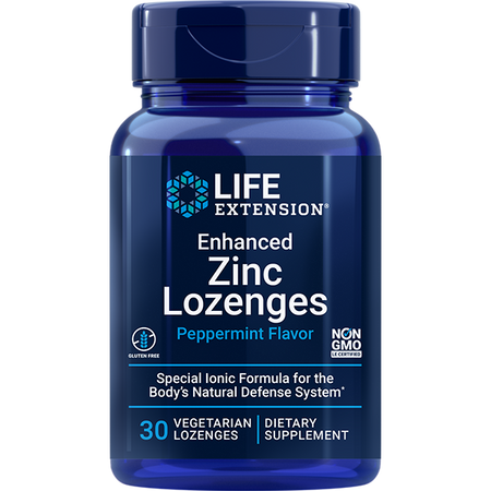 Enhanced Zinc Lozenges (Peppermint) 30 lozenges Life Extension - Nutrigeek