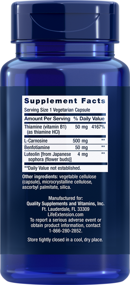 Super Carnosine 500 mg 60 vegetarian capsules Life Extension - Nutrigeek