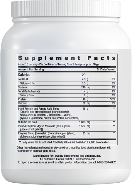 Wellness Code® Plant Protein Complete & Amino Acid Complex (Vanilla) 450 grams Life Extension - Nutrigeek