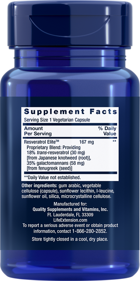 Resveratrol Elite™ 30 capsules Life Extension - Nutrigeek