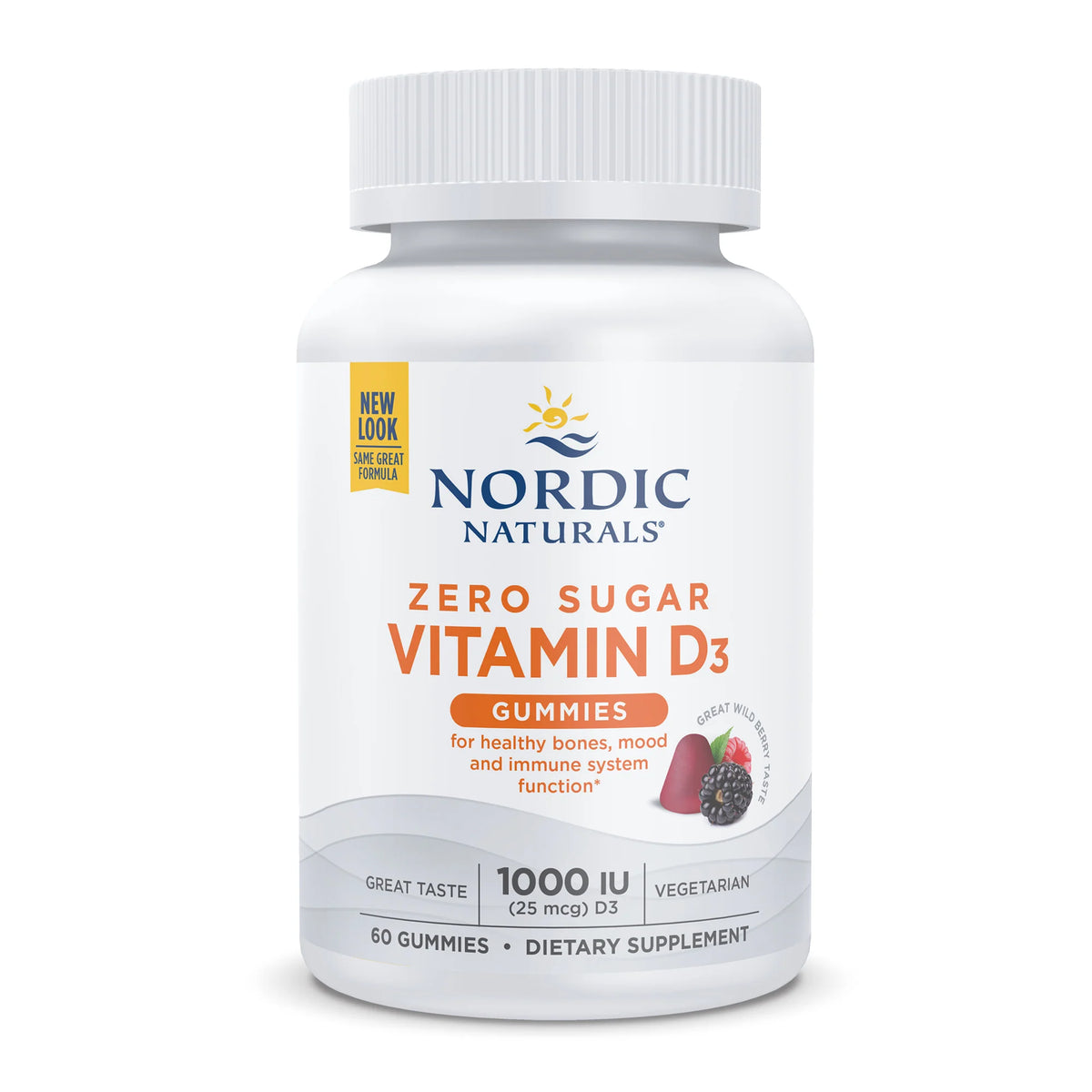 Zero Sugar Vitamin D3 1000IU 60 Gummies Nordic Naturals - Nutrigeek