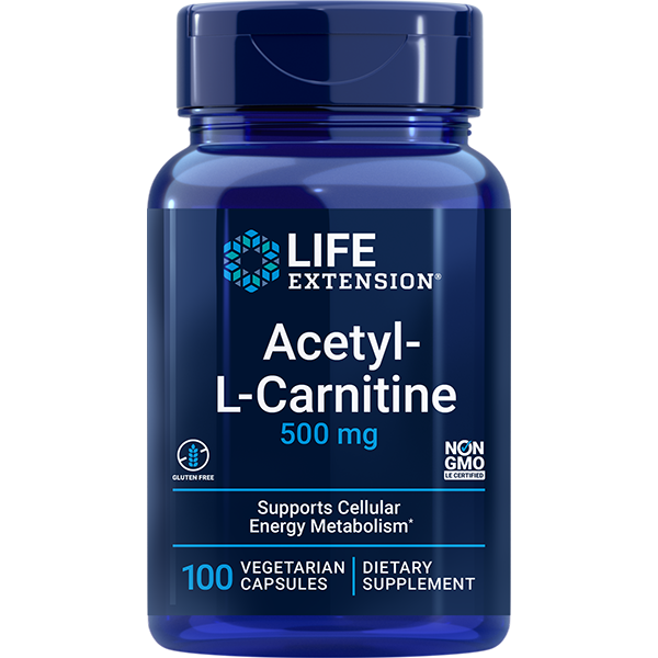 Acetyl-L-Carnitine 500mg 100 capsules Life Extension - Premium Vitamins & Supplements from Life Extension - Just $24.99! Shop now at Nutrigeek