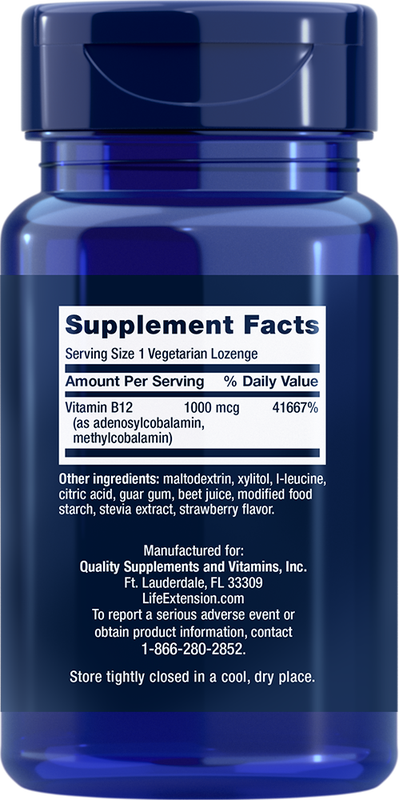 B12 Elite 60 lozenges Life Extension - Premium Vitamins & Supplements from Life Extension - Just $8.99! Shop now at Nutrigeek