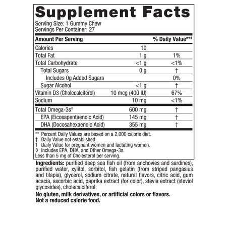 Zero Sugar Prenatal DHA Strawberry Orange 27 Gummy Chews Nordic Naturals - Nutrigeek