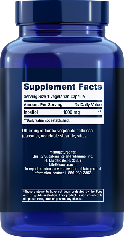 Inositol Caps 1000 mg, 360 vegetarian capsules Life Extension - Premium Vitamins & Supplements from Life Extension - Just $48.99! Shop now at Nutrigeek