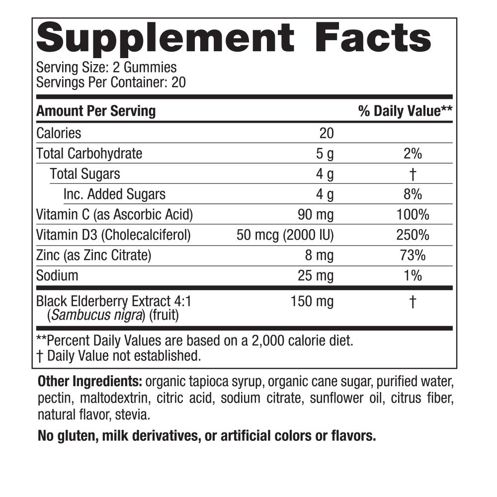 Nordic Immune® Elderberry 40 Gummies Nordic Naturals - Nutrigeek