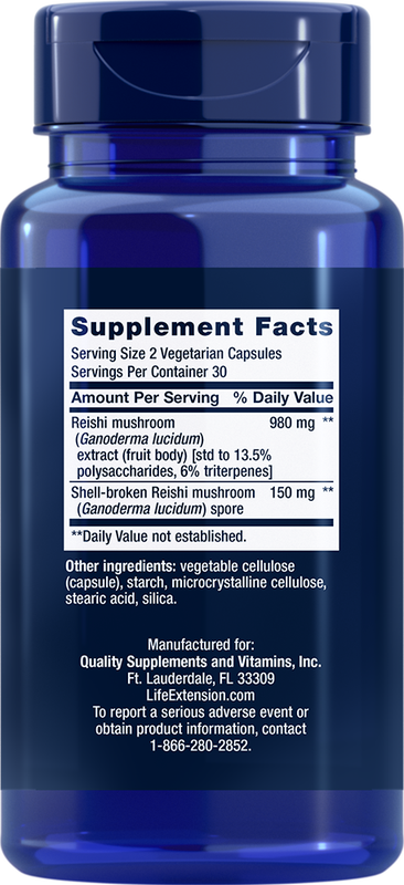 Reishi Extract Mushroom Complex 60 capsules Life Extension - Premium Vitamins & Supplements from Life Extension - Just $22.99! Shop now at Nutrigeek