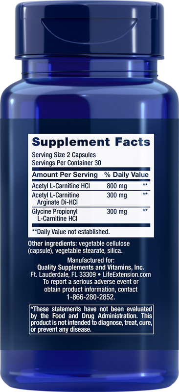 Optimized Carnitine 60 capsules Life Extension - Premium Vitamins & Supplements from Life Extension - Just $23.99! Shop now at Nutrigeek