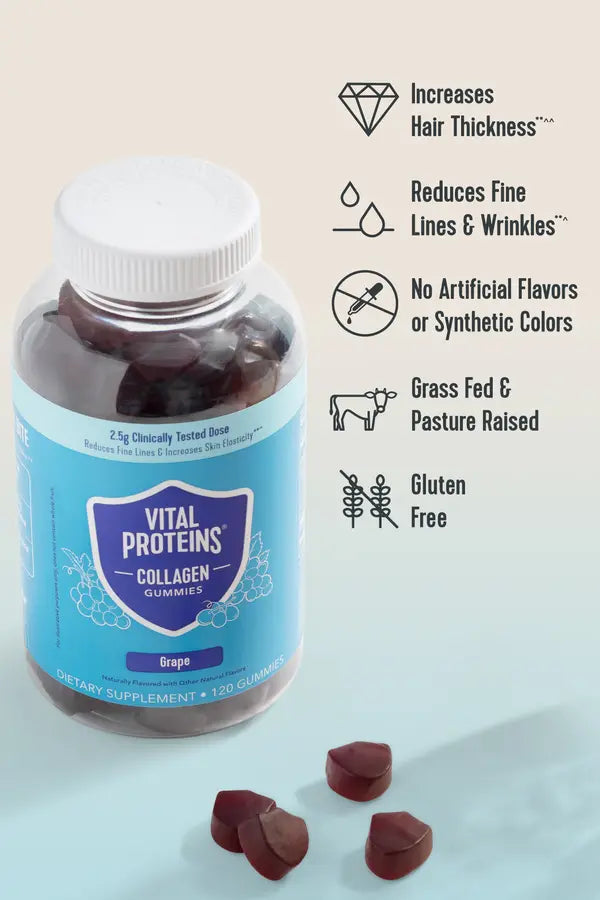 Collagen Gummies Grape 120 Gummies Vital Proteins - Nutrigeek