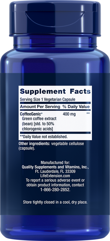 CoffeeGenic Green Coffee Extract 400mg 90 capsules Life Extension - Premium Vitamins & Supplements from Life Extension - Just $24.99! Shop now at Nutrigeek