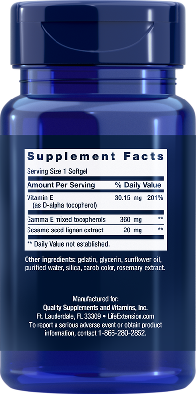 Gamma E Mixed Tocopherols 60 Softgels Life Extension - Premium Vitamins & Supplements from Life Extension - Just $24.99! Shop now at Nutrigeek