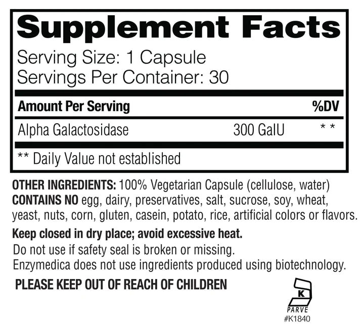BeanAssist™ 30 capsules Enzymedica - Premium Vitamins & Supplements from Enzymedica - Just $8.99! Shop now at Nutrigeek