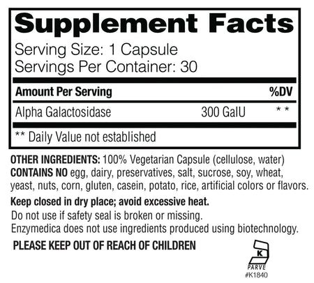 BeanAssist™ 30 capsules Enzymedica - Premium Vitamins & Supplements from Enzymedica - Just $8.99! Shop now at Nutrigeek