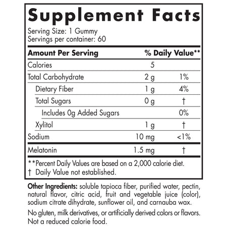 Zero Sugar Melatonin 60 Gummies Nordic Naturals - Nutrigeek