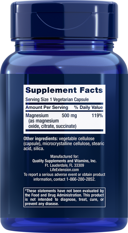 Magnesium Caps 500mg 100 capsules Life Extension - Premium Vitamins & Supplements from Life Extension - Just $9! Shop now at Nutrigeek