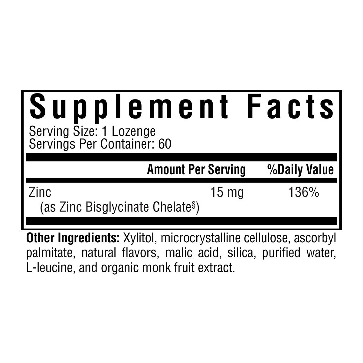 Zinc 60 Lozenges Seeking Health - Premium Vitamins & Supplements from Seeking Health - Just $14.99! Shop now at Nutrigeek