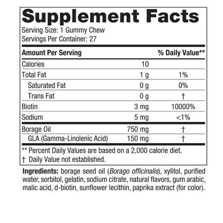 Zero Sugar Hair & Skin Strawberry Lemonade 27 Gummy Chews Nordic Naturals - Nutrigeek
