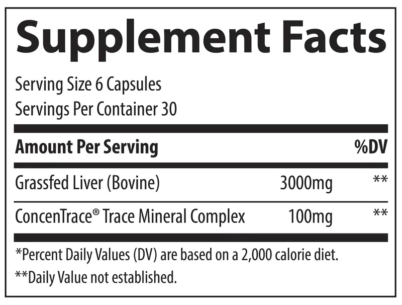 Beef Liver 180 capsules Trace Minerals Research - Premium Vitamins & Supplements from Trace Minerals Research - Just $33! Shop now at Nutrigeek