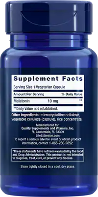 Melatonin 10 mg 60 capsules Life Extension - Nutrigeek