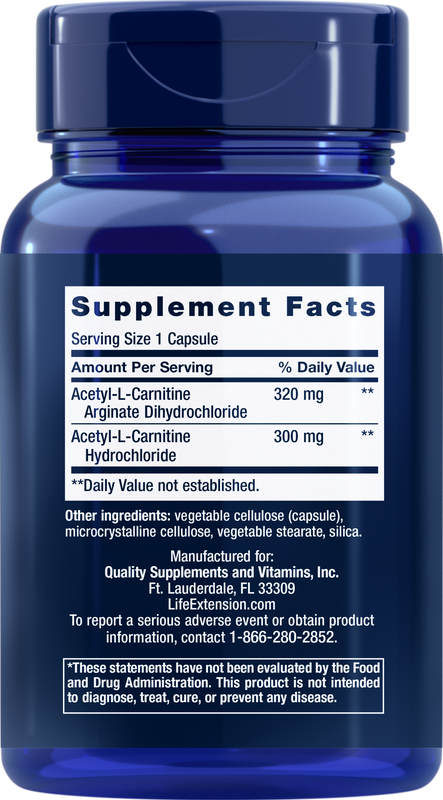 Acetyl-L-Carnitine Arginate 90 capsules Life Extension - Premium Vitamins & Supplements from Life Extension - Just $29.99! Shop now at Nutrigeek