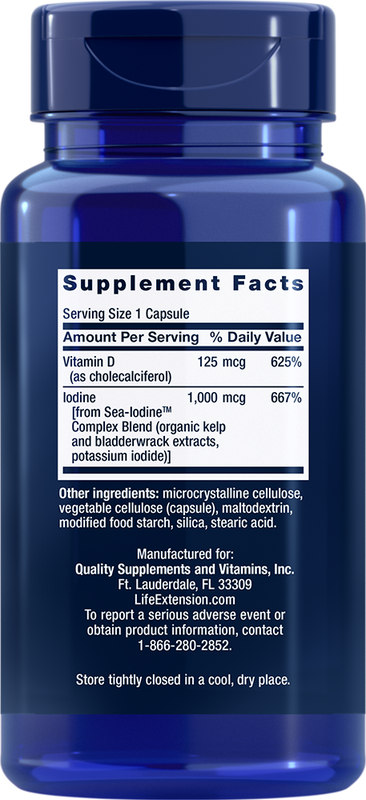 Vitamin D3 with Sea-Iodine 5000 60 capsules Life Extension - Premium Vitamins & Supplements from Life Extension - Just $10.99! Shop now at Nutrigeek
