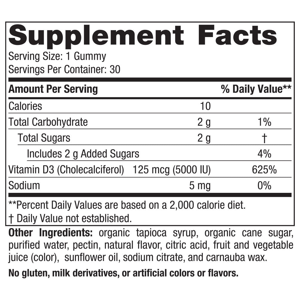 Vitamin D3 5000IU 30 Gummies Nordic Naturals - Nutrigeek