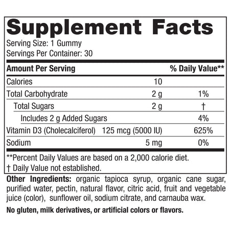 Vitamin D3 5000IU 30 Gummies Nordic Naturals - Nutrigeek