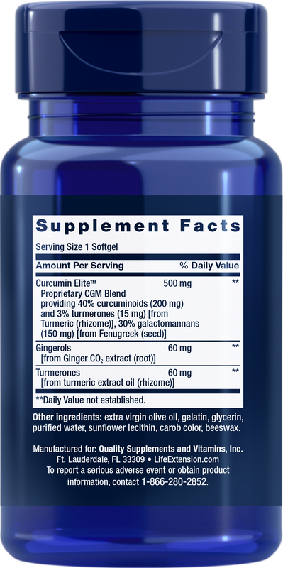 Advanced Curcumin Elite™ Turmeric Extract, Ginger & Turmerones 30 Softgels Life Extension - Premium Vitamins & Supplements from Life Extension - Just $21.99! Shop now at Nutrigeek