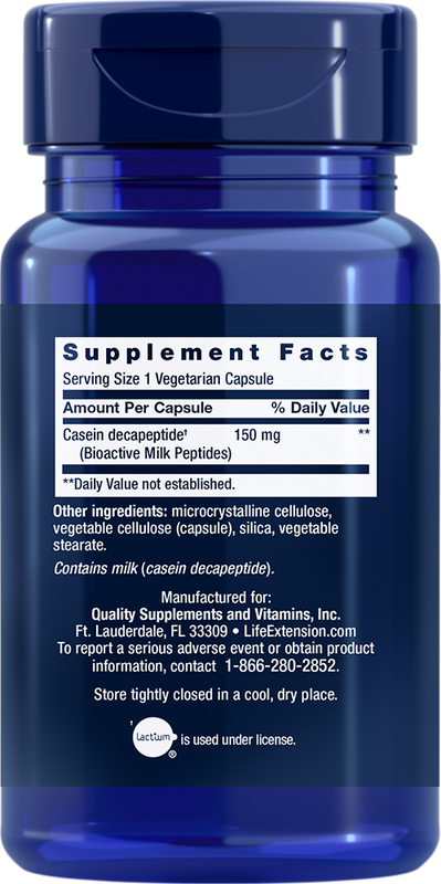 Bioactive Milk Peptides 30 capsules Life Extension - Premium Vitamins & Supplements from Life Extension - Just $13.99! Shop now at Nutrigeek