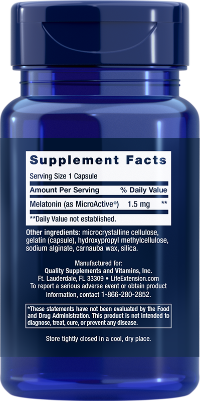 Melatonin IR-XR 1.5 mg 60 caps Life Extension - Premium Vitamins & Supplements from Life Extension - Just $9.90! Shop now at Nutrigeek
