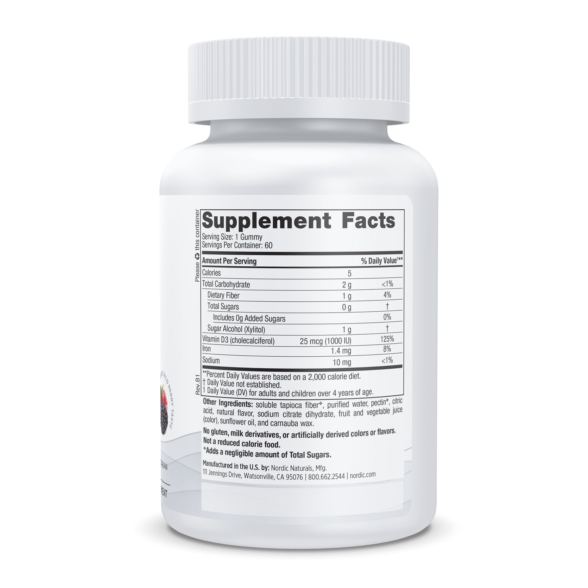 Zero Sugar Vitamin D3 1000IU 60 Gummies Nordic Naturals - Nutrigeek