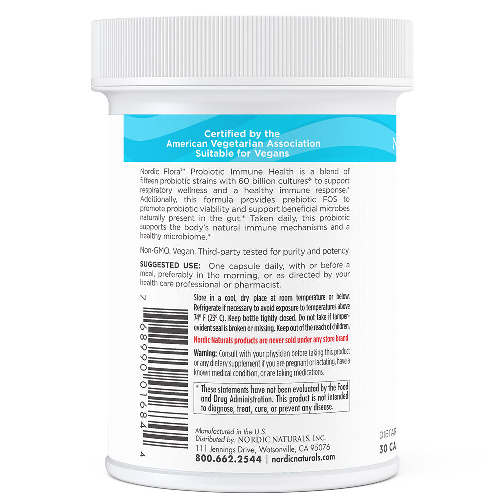 Nordic Flora Probiotic Immune Health 30 Capsules Nordic Naturals - Nutrigeek