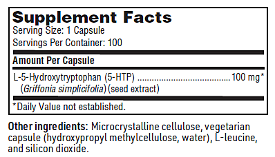 5-HTP 100 mg 100 capsules Klaire Labs - Nutrigeek