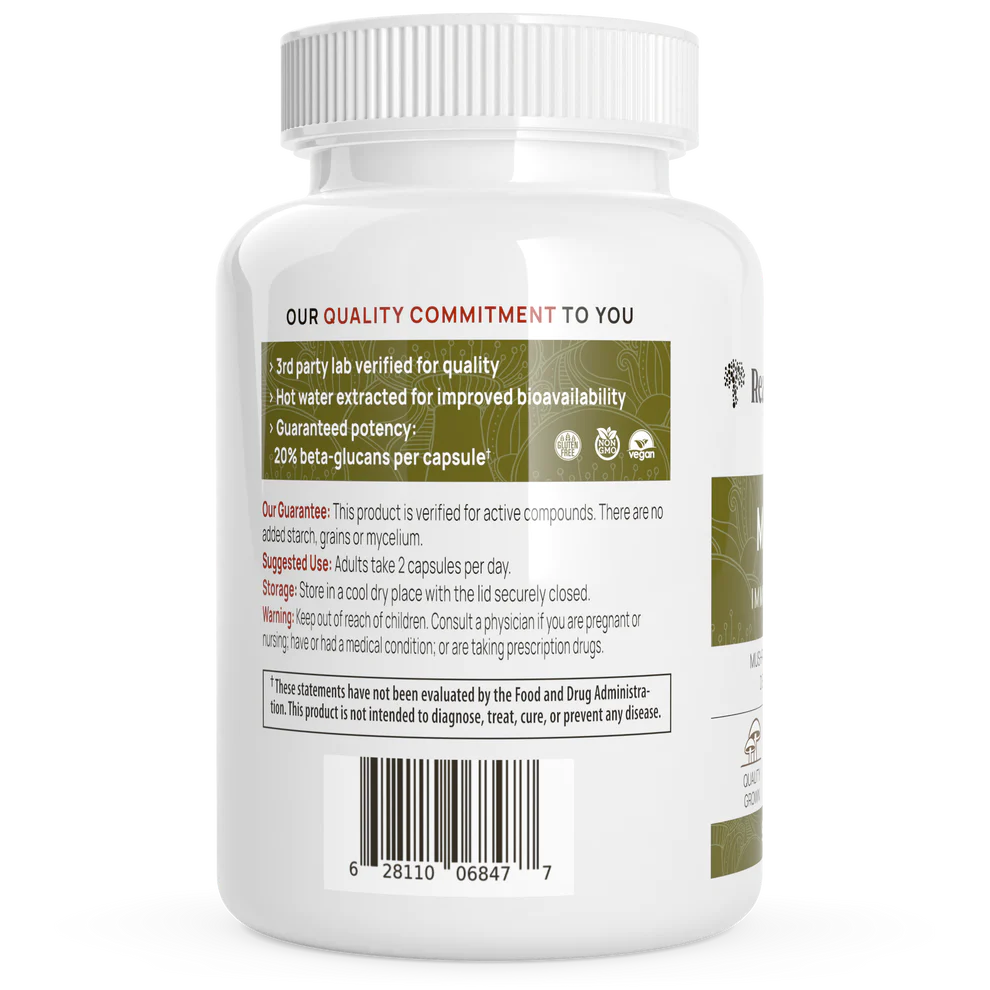 Organic Maitake Mushroom 90 capsules Real Mushrooms - Nutrigeek