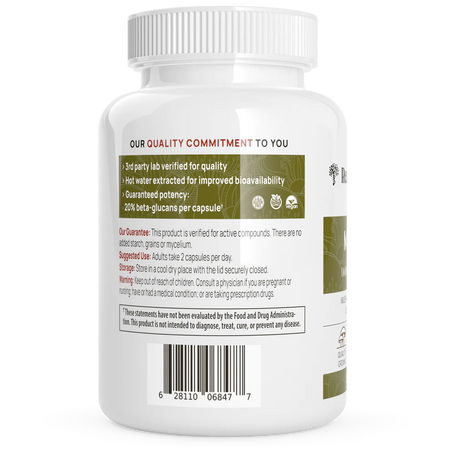 Organic Maitake Mushroom 90 capsules Real Mushrooms - Nutrigeek