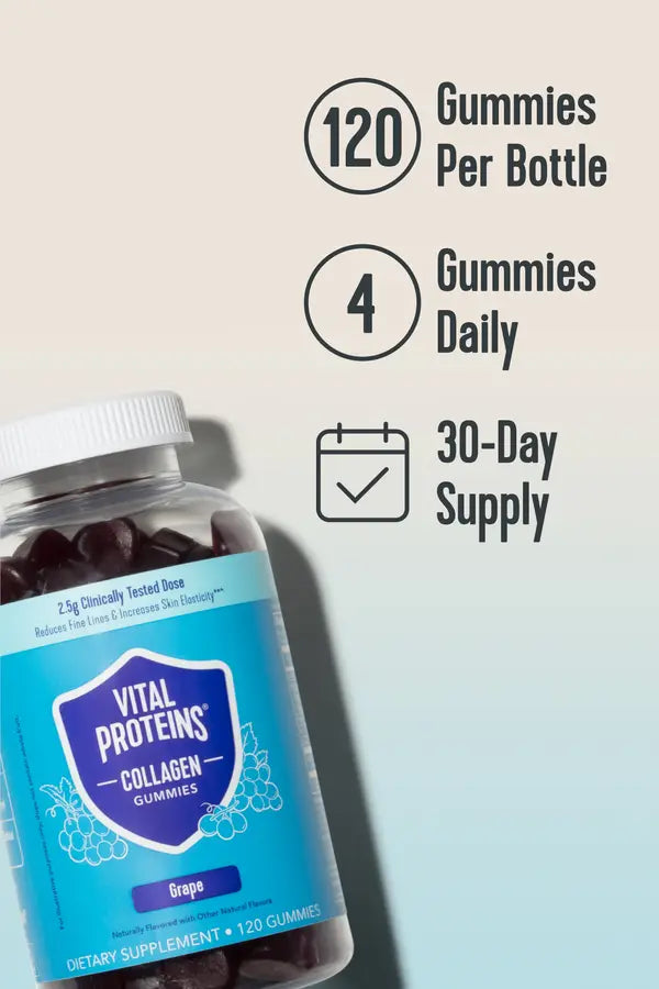 Collagen Gummies Grape 120 Gummies Vital Proteins - Nutrigeek