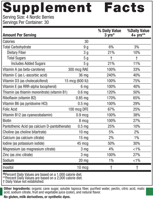 Nordic Berries 120 Gummy Nordic Naturals - Nutrigeek