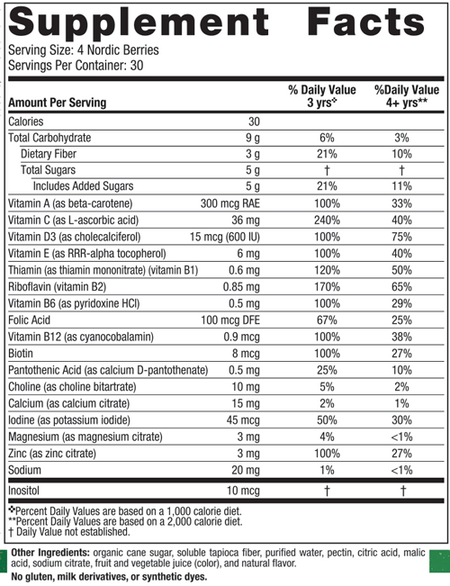 Nordic Berries 120 Gummy Nordic Naturals - Nutrigeek