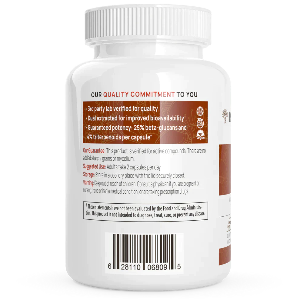 Reishi Mushroom Organic  Capsules Real Mushrooms - Premium Vitamins & Supplements from Real Mushrooms - Just $34.95! Shop now at Nutrigeek