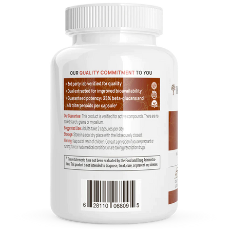 Reishi Mushroom Organic  Capsules Real Mushrooms - Premium Vitamins & Supplements from Real Mushrooms - Just $34.95! Shop now at Nutrigeek