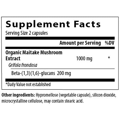 Organic Maitake Mushroom 90 capsules Real Mushrooms - Nutrigeek