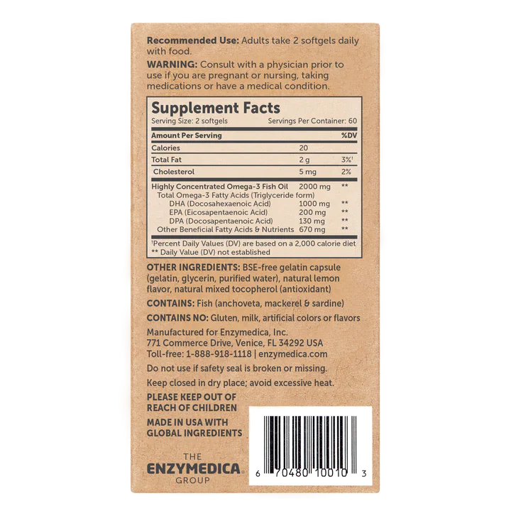 Aqua Biome™ Fish Oil Maximum Strength softgels Enzymedica - Premium Vitamins & Supplements from Enzymedica - Just $36.49! Shop now at Nutrigeek