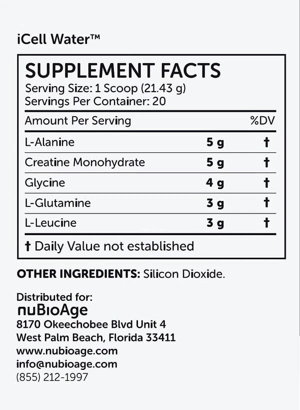 iCell Water ™ 428.6g (15.1 oz) nuBioAge - Nutrigeek