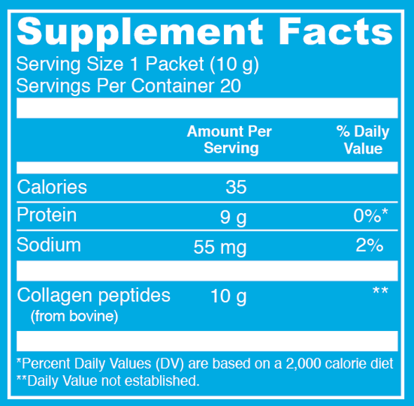 Collagen Peptides Stick Pack Box 20 Servings Vital Proteins - Nutrigeek