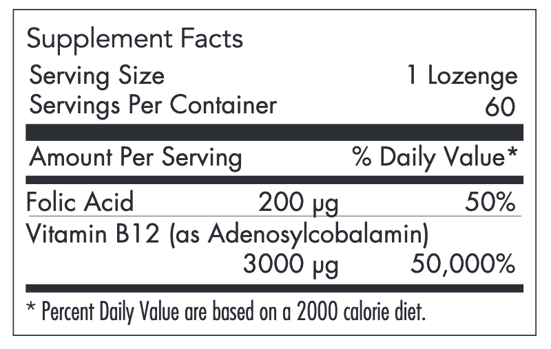 B12 Adenosylcobalamin 3,000mcg 60 lozanges Allergy Research Group - Premium Vitamins & Supplements from Allergy Research Group - Just $23.99! Shop now at Nutrigeek