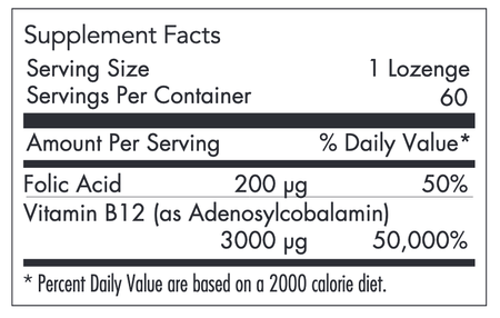 B12 Adenosylcobalamin 3,000mcg 60 lozanges Allergy Research Group - Premium Vitamins & Supplements from Allergy Research Group - Just $23.99! Shop now at Nutrigeek